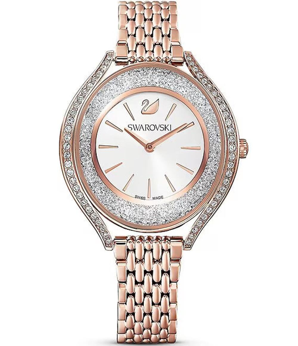 Swarovski Crystalline Oval Rose Gold Crystal Watch New With Tags